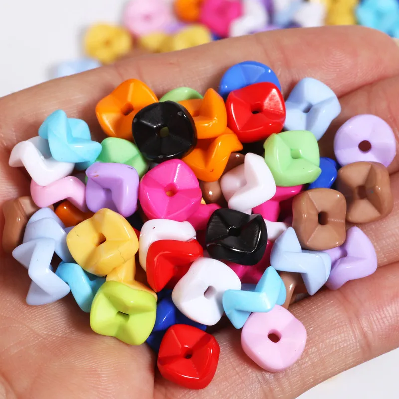 150 Stück 10 mm bunte Acrylperlen, quadratische Zahnrad-Abstandsperlen für die Schmuckherstellung, DIY-Armband, Halskette, Puzzle-Bastelarbeiten
