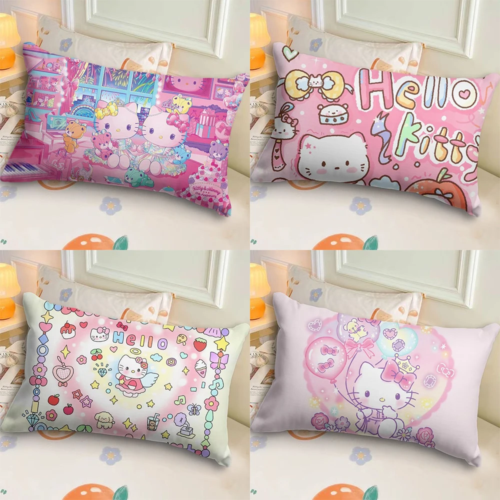 Cute Hello Kitty printed Pillowcase Sanrio sleeping Pillowcase bedroom Room Home Decoration Sofa Cushion Cover