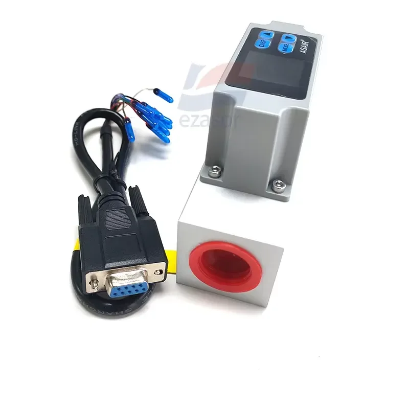For YJJ AMS3002H00 MEMS Thermal Gas Mass Flow Meter 20-2000L/min RS485 NPN Alarm Output Compressed Air Nitrogen Monitoring