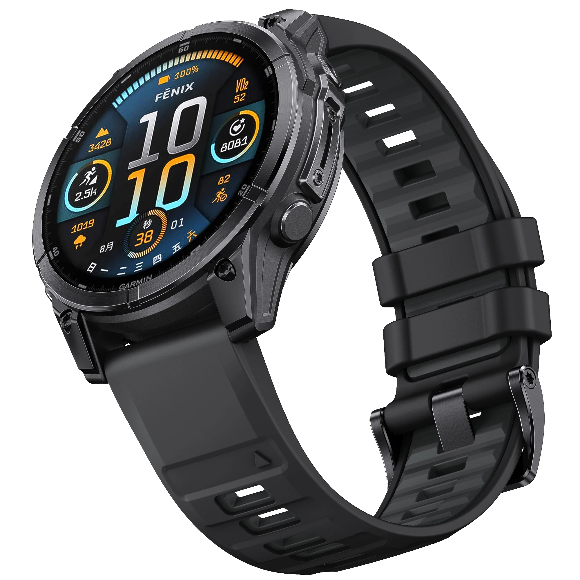 Quick Fit 22mm 26mm Watch Strap for Garmin Fenix 8/E/Epix Pro 51mm, Fenix 7X Solar 6X 5X, Silicone Band for Enduro 3/Instinct 2X