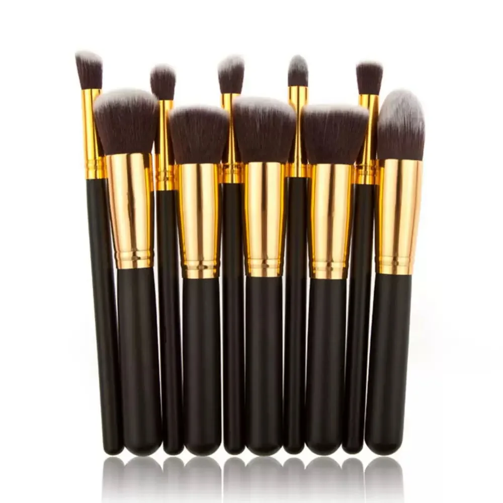 PREMIUM 10-teiliges KABUKI-Pinsel-Set. Erleben Sie eine Make-up-Anwendung in Salonqualität mit dieser kompletten Pinselsammlung und verfügt über