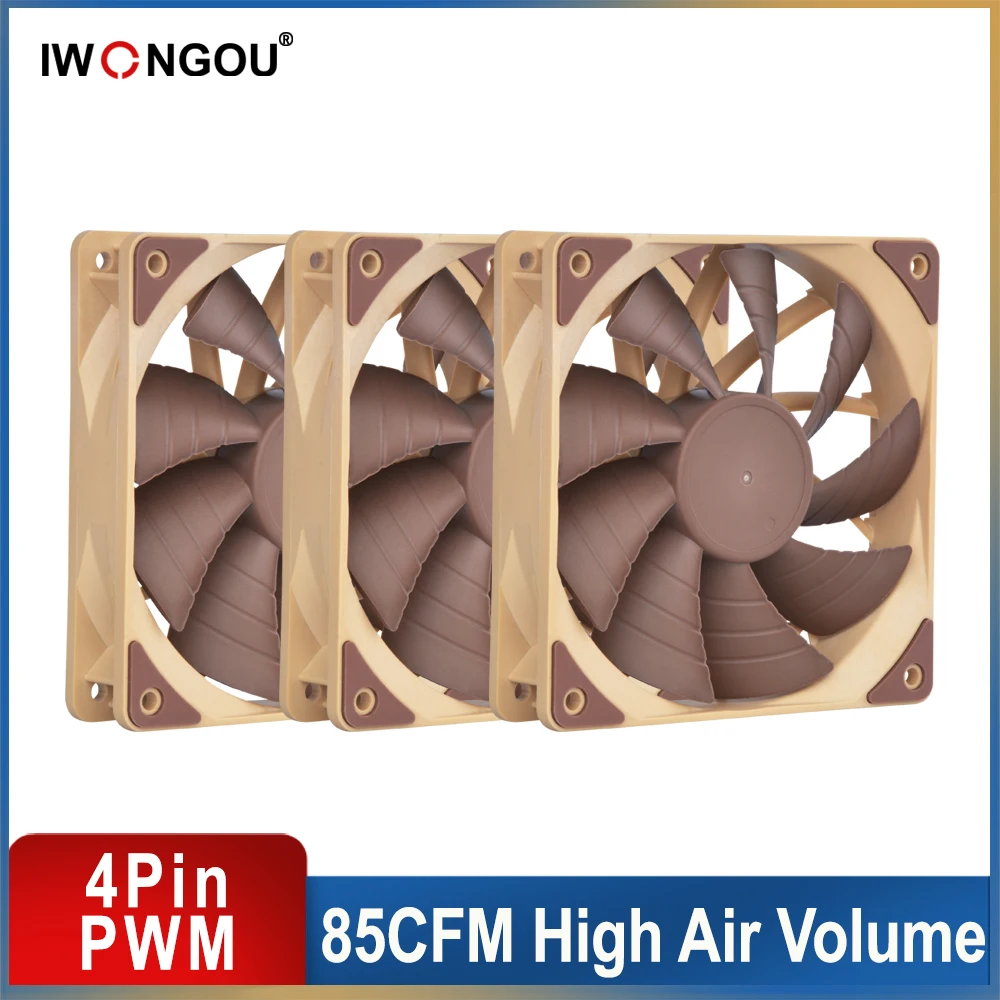 IWONGOU Kit Fan 4pin Adjust Speed 800-2300RPM 120mm Fan Pwm 12v FDB Ultra Silent 12cm Ventilador 6-1PCS Computer Cooler Fan