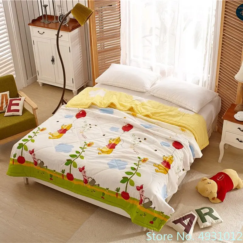 

Disney Winnie Mickey Mouse Minnie Babies Summer Quilt 150x200cm Soft Air Condition Blanket Comforter for Children Gift Bed