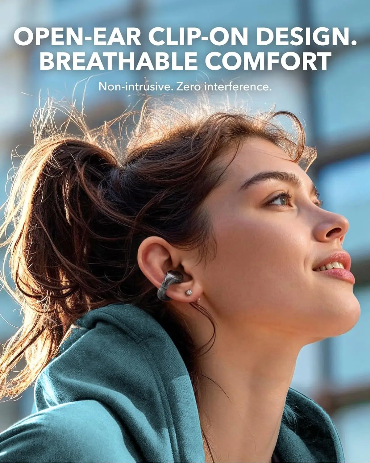 سماعات أذن Soundcore C30i من Anker ذات الأذن المفتوحة، تصميم ذو غلاف ثابت، برامج تشغيل كبيرة للصوت الشفاف IPX4 المقاوم للماء