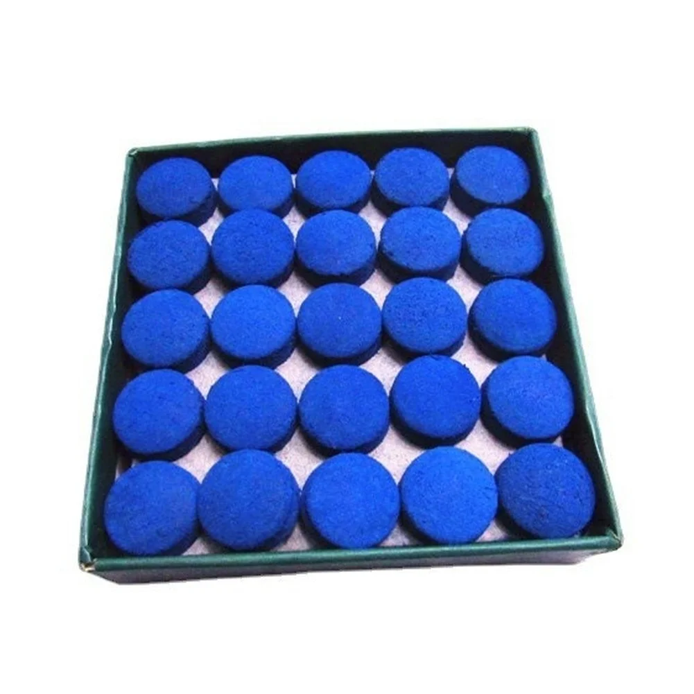 Cowhide Billiard Tips Leather Cue Tips Bulk Value Pack Blue Polish Coating Anti-moisture Protection For Standard Cue Shafts
