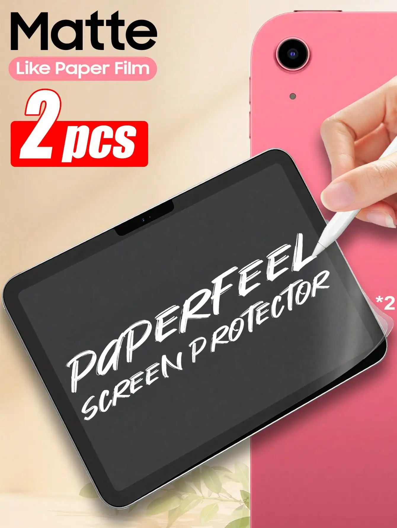 

2Pcs Anti‑Spy Matte Paper Screen Protector for iPad 11th/10th Gen, Air 13/11 M4/M3/M2, Pro 12, Mini 2024
