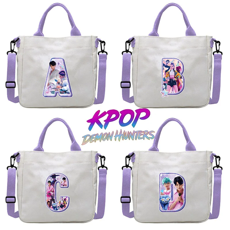 

2026 New KPOP Witch Hunter Shoulders A-Z Letter Handbag Large Capacity Crossbody Bag Fashion Portable Canvas Storage Bag Gift