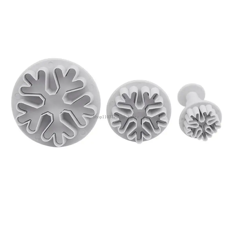  Snowflake Cake Decorating Fondant Plunger Cutters Mold Mould Cookies Baking Gift