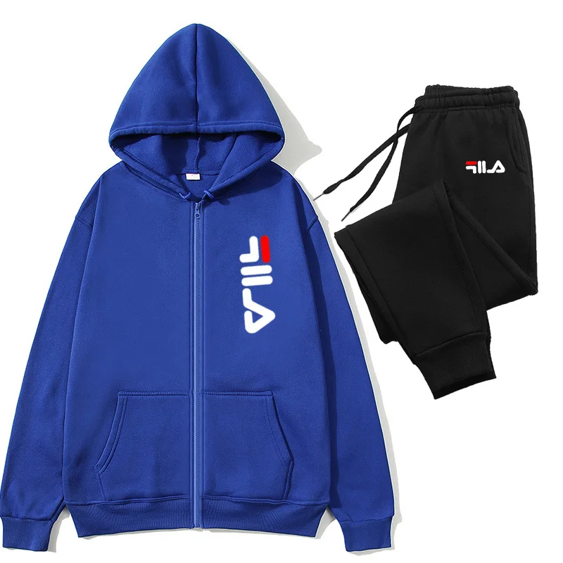 Ensemble de survêtement 2 pièces pour homme, veste zippée et pantalon de survêtement à rayures, mode automne, course à pied, fitness, basketball, jogging