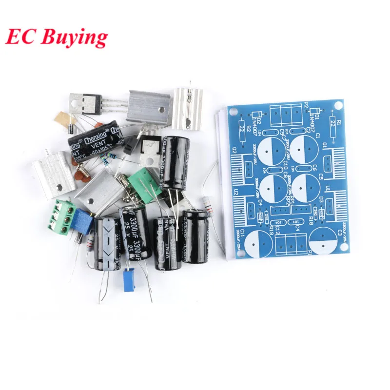 DC 1.25-37V LM317 LM337 Adjustable Filtering Power Supply Module DIY Kits AC/DC Voltage Regulator