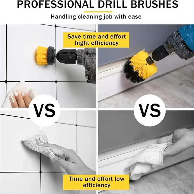3 Pcs/Set Power Drill Brush Set - Portable Scrubber Cleaning Tool Kit for Bathroom Kitchen Grout Floor Tub Shower Tile Surface image 5