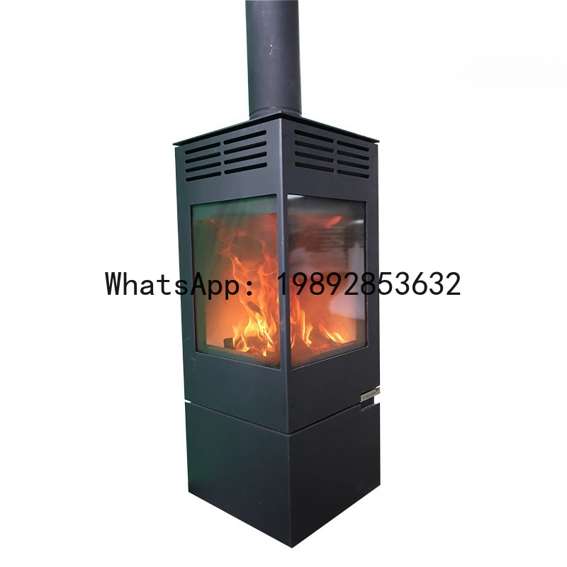 CZ  Steel Double-Sided Fireplace Wood Stove for Home Living Room Wood-Burning Heating Stove European Style Villa Homestay Stove