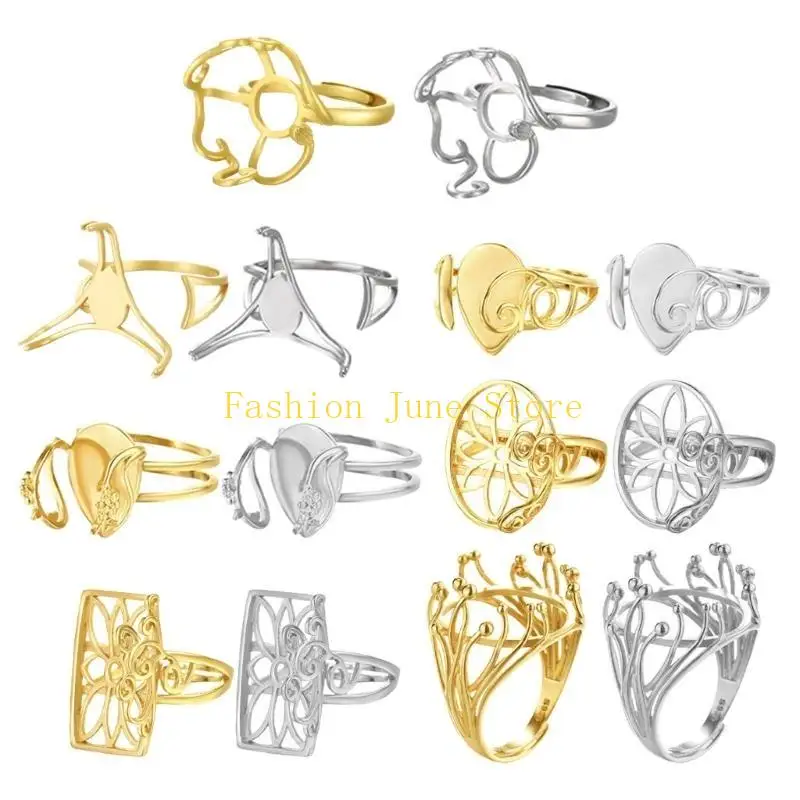 

N5KA Practical Sturdy Brass Earring Mounts Jewelry Accessory for Bespokes Jewelry Elegant Designs 2 Units Home Decoration
