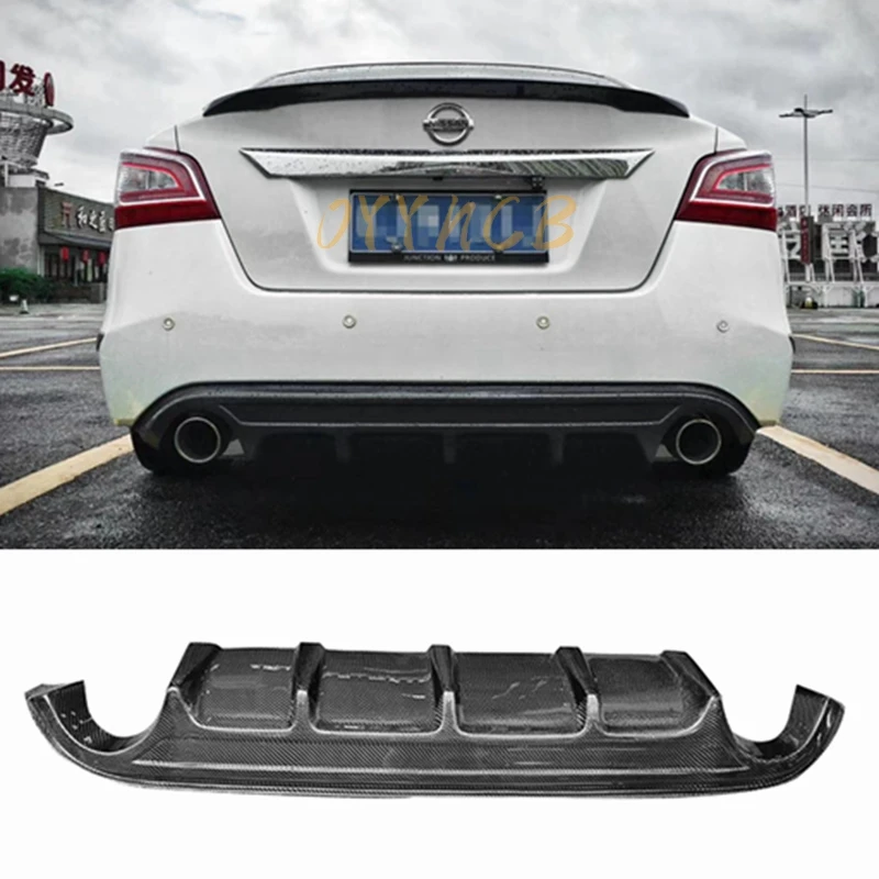 For Nissan Altima 2013-2015 Car Styling Car Acces Good Fitment Carbon Fiber Weave P Style Back Lip Rear Bumper Spoiler Diffuser