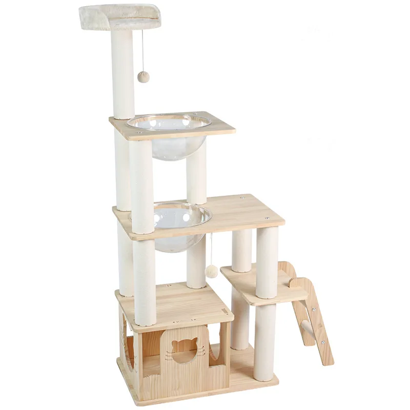 

Solid wood frame Tree climbing frame Cat scratching board Custom cat climbing frame Solid wood forCTS-005