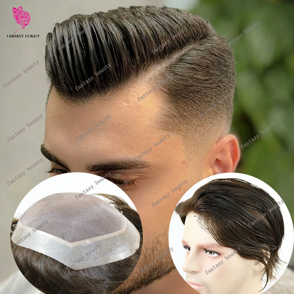 

Натуральная линия роста волос Тонкое моно кружево и прочная кожа Пу Коричневый Блондинка Черный Мужской парик 100% человеческие волосы Дешевые отбеливающие узлы Система Prosthe