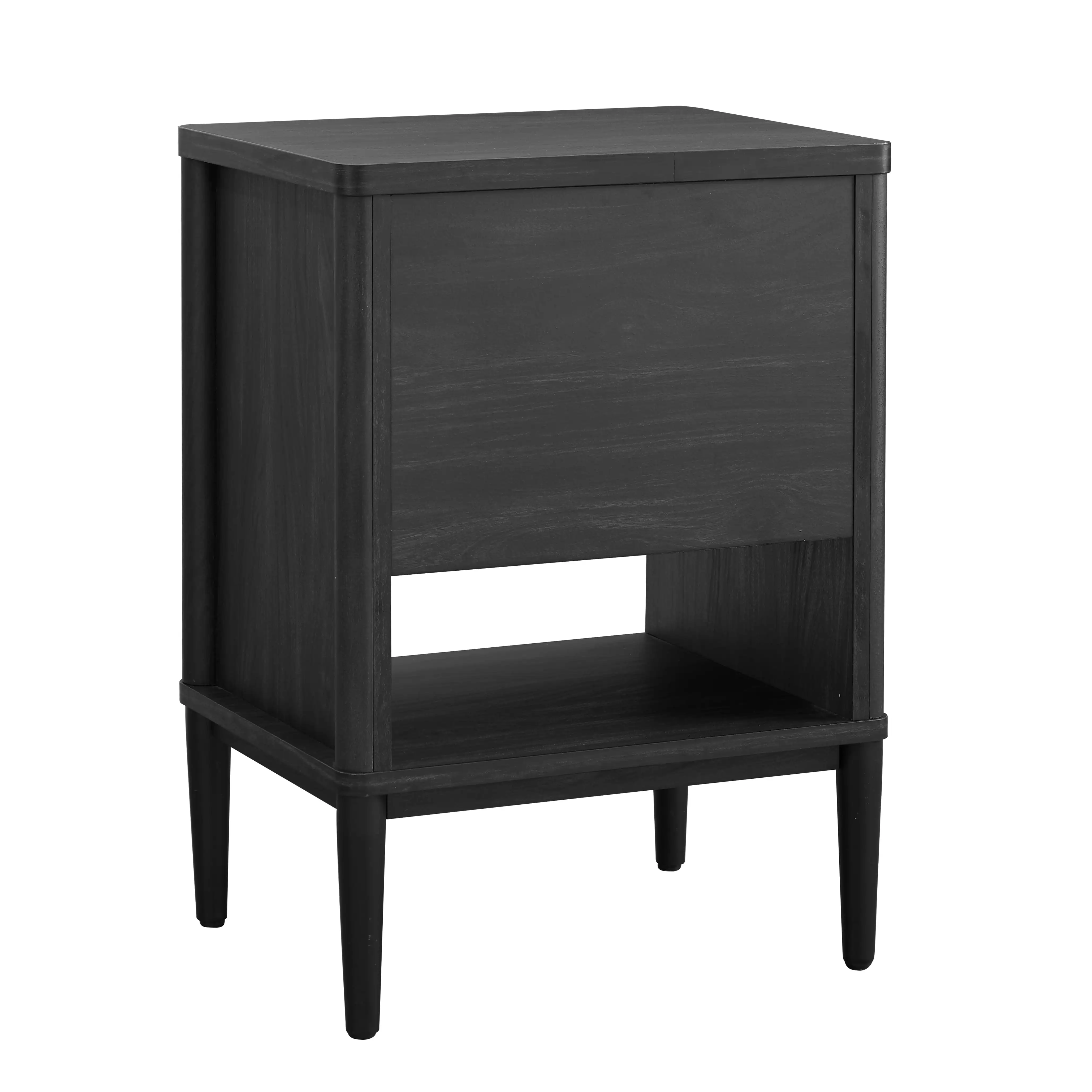 2 Drawer Nightstand for Bedroom Charcoal Finish Freestanding Practical As A Storage Table for Storing Small Clothes