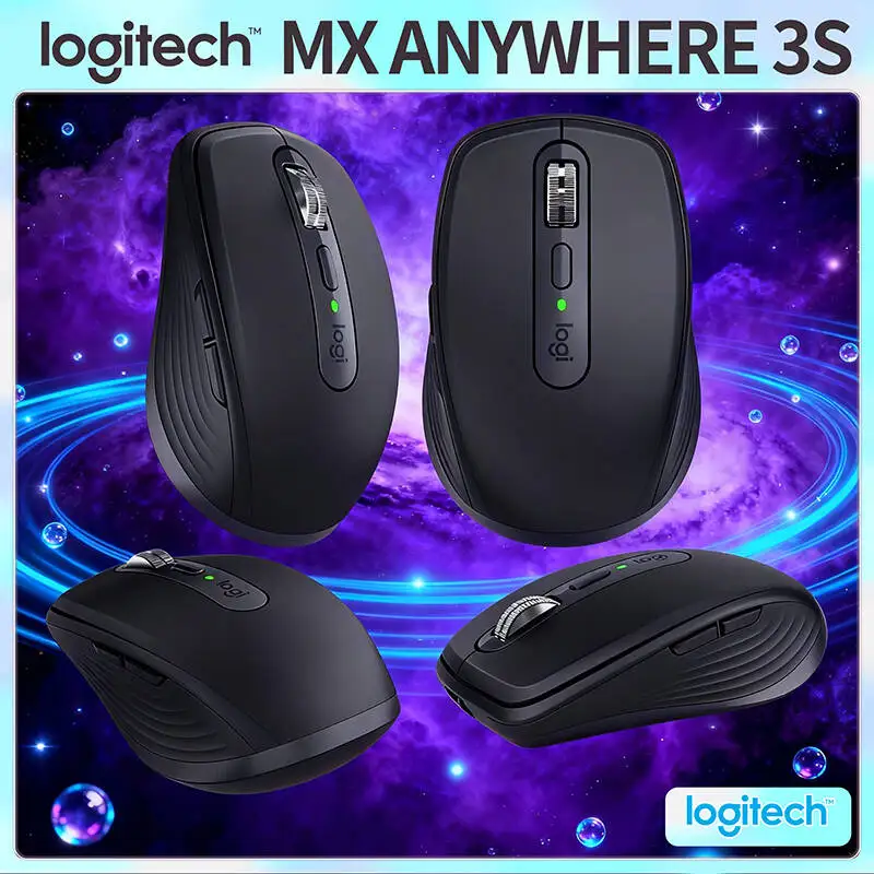 Logitech MX Anywhere 3S Ergonomic Portable Mouse, Ultra-Quiet Operation, High-Precision 8K DPI Sensor