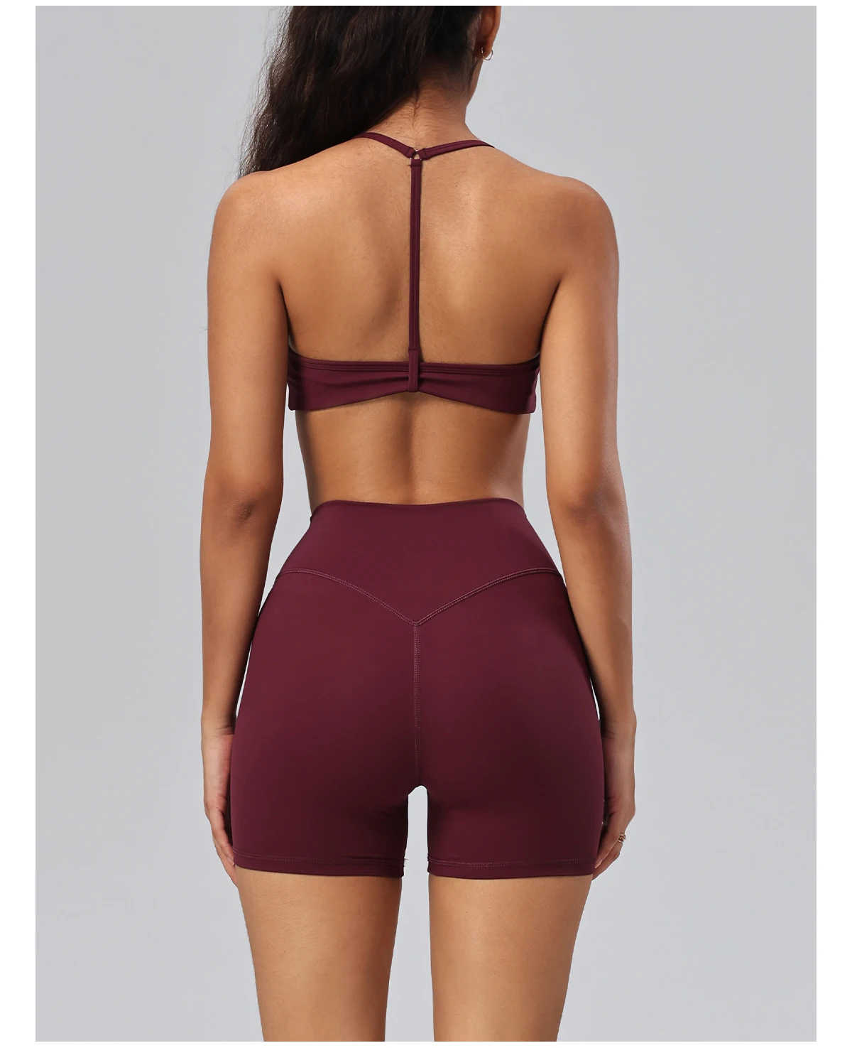 Hearuisavy Damen 2-teiliges Fitness-Set: Hochtaillierte Yoga-Caprihose mit weitem Bein, Push-Up-Sport-BH, schnelltrocknender Tennisrock für das Fitnessstudio. – Detail 31