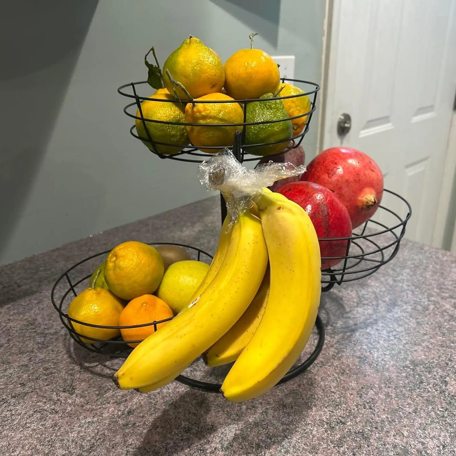 

Fruit Basket 3-Tier Metal Non-Slip Space Saving Storage Fruit Basket for Kitchen Counter for Home Pantry Cabinet Apartment