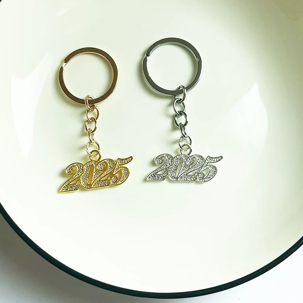 

New 2025 Digital Alloy Keychain for Women European and American New Year Fashion Holiday Gifts Pendants Accessories