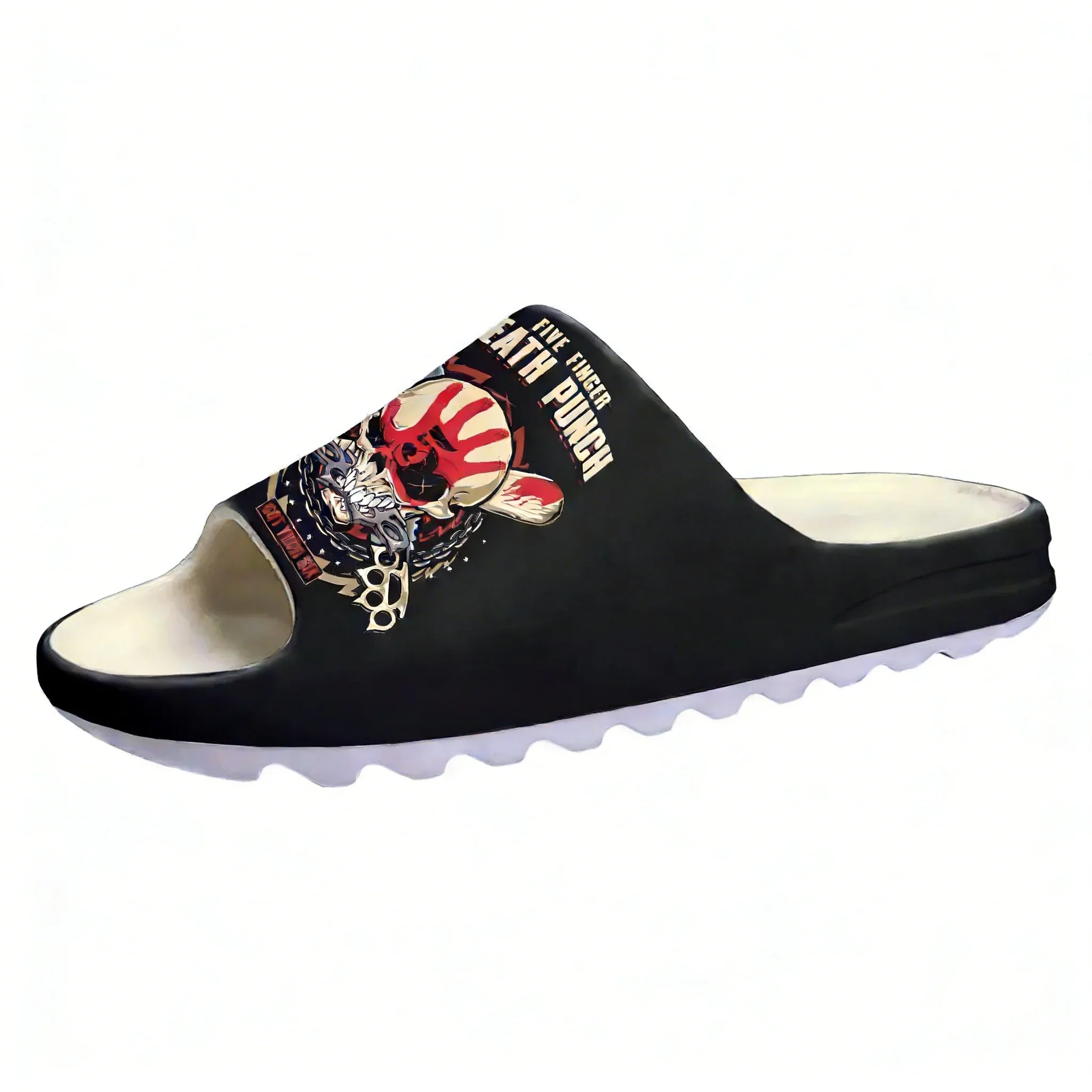 Five Finger Death Punch Soft Sole Sllipers Mens Womens Teenager Home Sandals Step on Customize Bathroom Beach Slides Shoes view 2