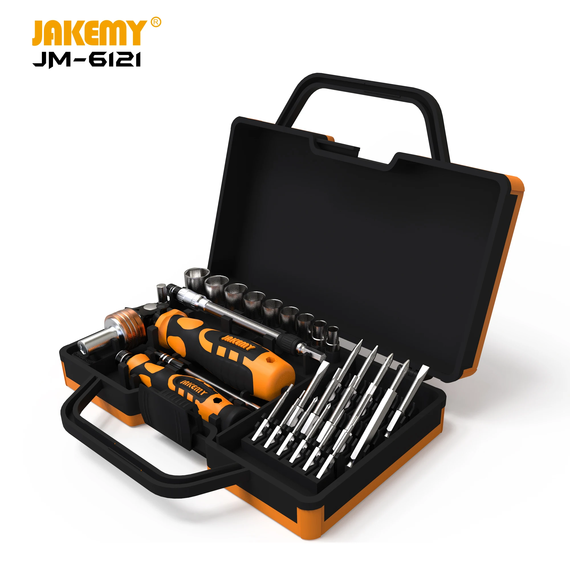 JAKEMY JM-6121 Portable 31pcs in 1 Professional DIY Repair Tool Kit Ratchet Screwdriver Set for Computer OEM Supported