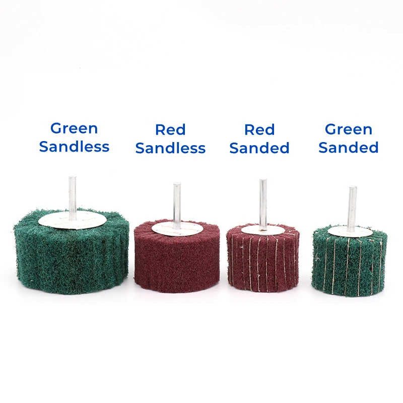 6mm Shank Non-woven Flap Sanding Wheel 25/30/40/50/60/80mm Scouring Pad Grinding Head Polishing Grinding Head For Metal