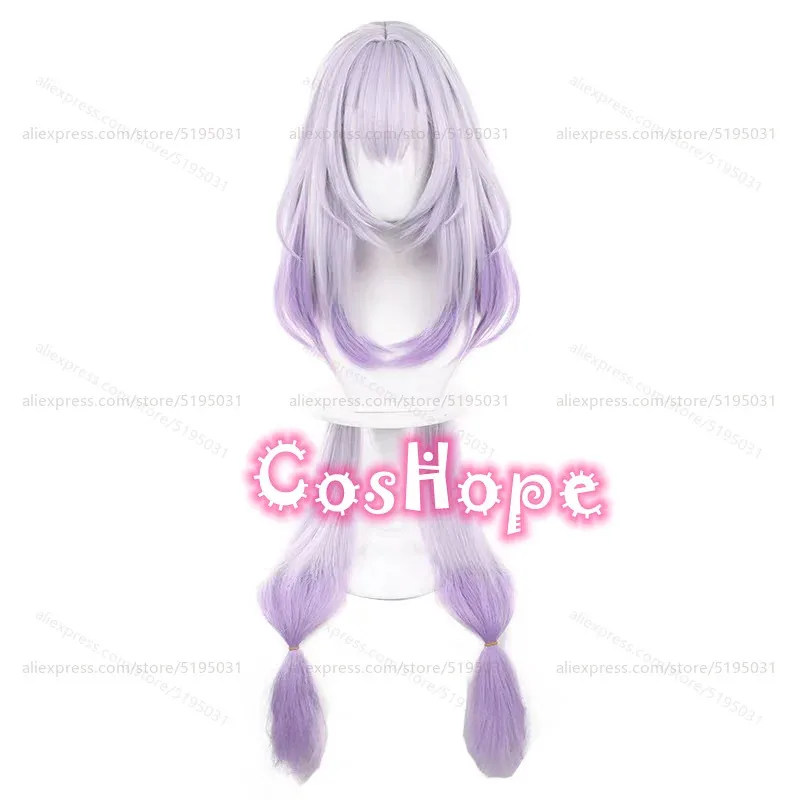 HSR Castorice Cosplay Wig with 65cm Long Ponytails Light Purple Gradient Wig Cosplay Anime Heat Resistant Synthetic Wigs