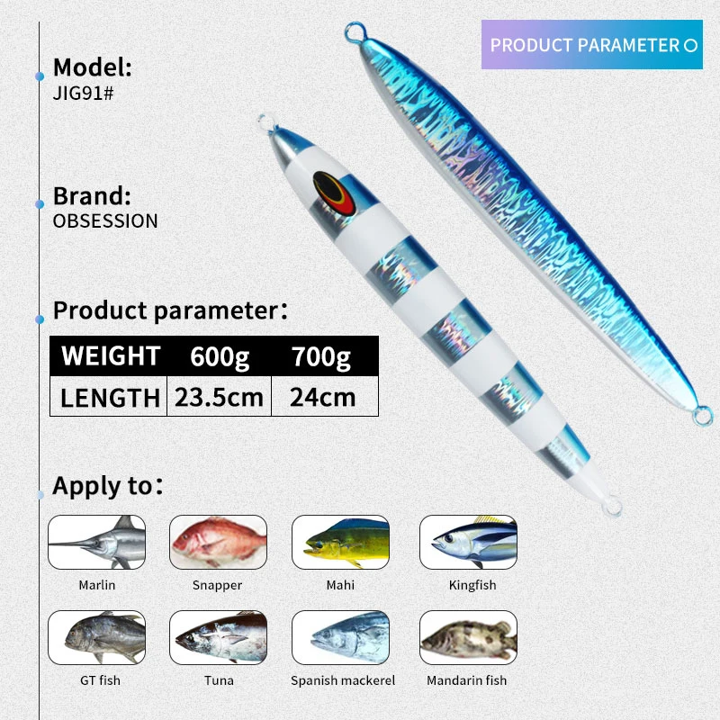 Obsession Jig Vertical – Vinilo para pesca marina - imagen 5