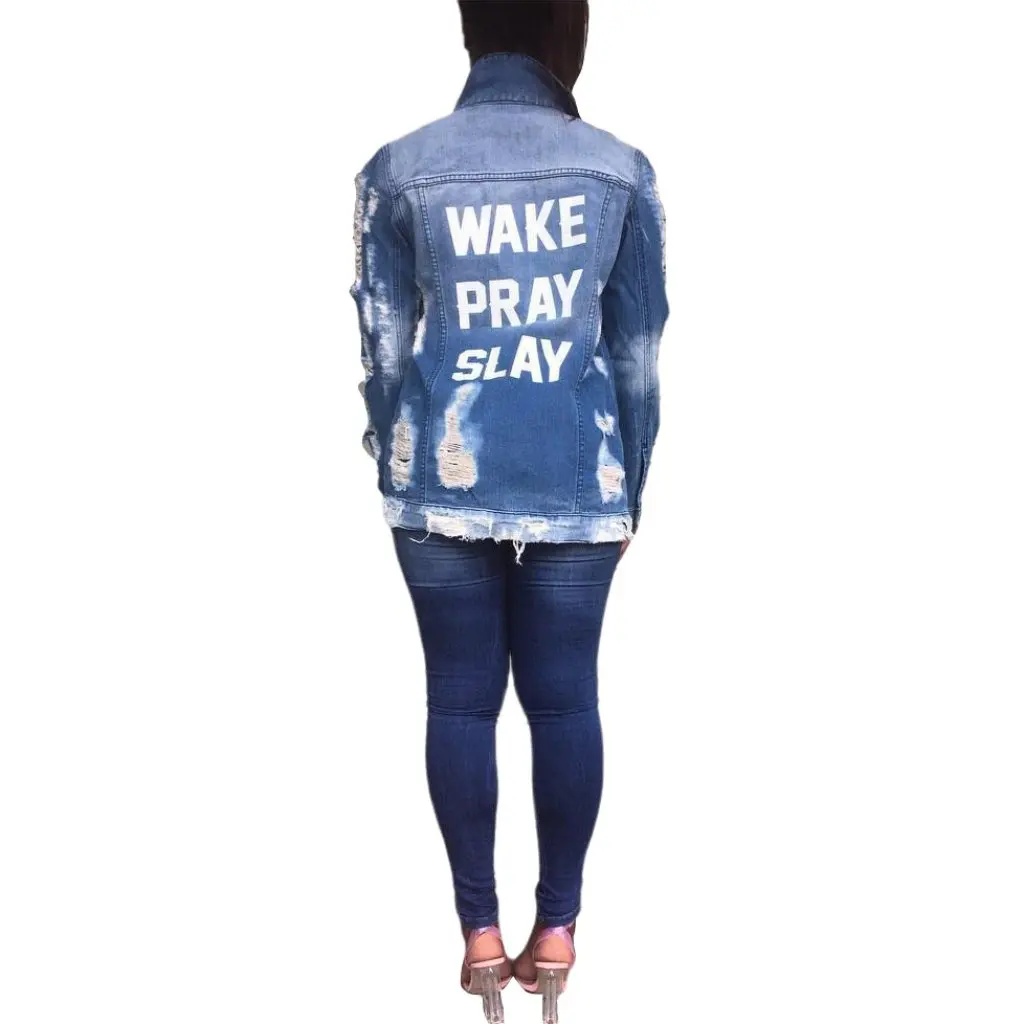 

SMR9853 Women's Sexy Fashion Denim Jacket All-match Winter Outerwear for European And American Markets Platform