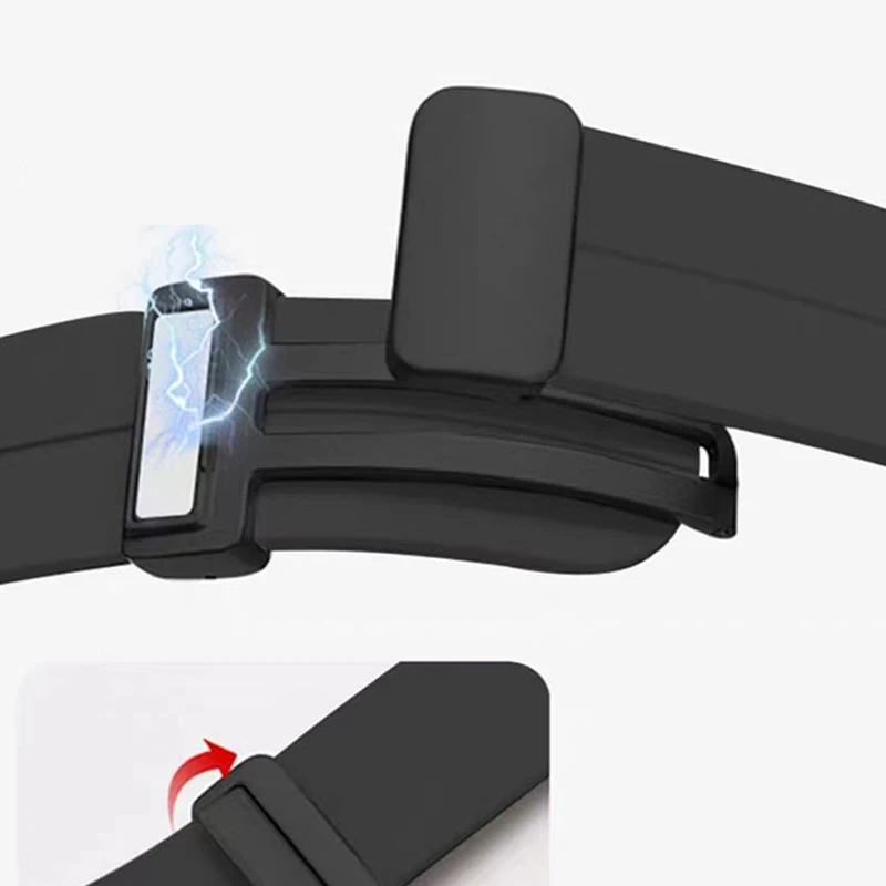 Correa de silicona con hebilla plegable magnética para Google Pixel Watch 4, correa de silicona de 45mm, Google Smart para Watch4, correa de reloj de 45MM