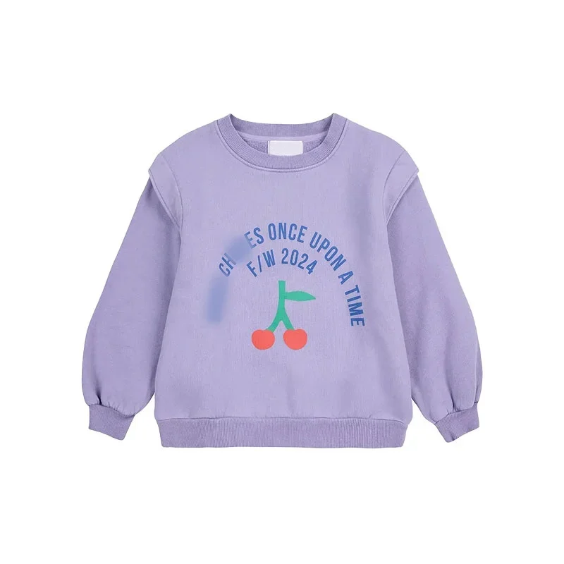 Sudadera con capucha para niños y niñas, suéter cálido de lana con patrón de dibujos animados coloridos, otoño e invierno, novedad de 2024