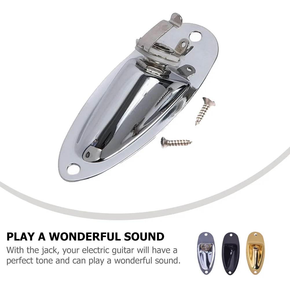 

3 Sets Vibration Pickup Jack Electric Guitar Output Socket Plate Outlet Zinc Alloy for Electronic