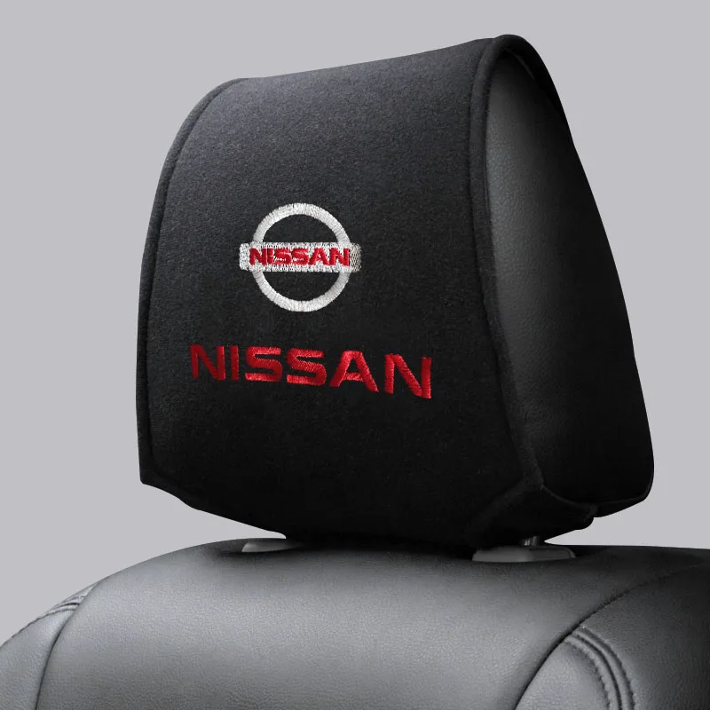 Car Headrest Cover Auto Seat Headrest Cushion Neck Pillow Case For Nissan Nismo X-trail Almera Qashqai Tiida Teana Accessories