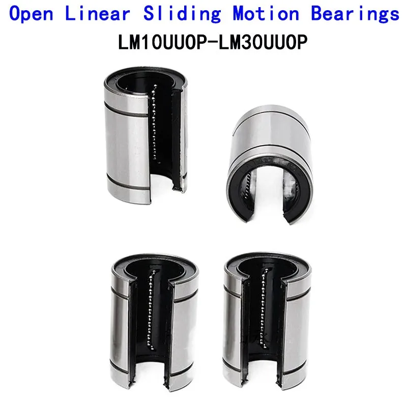 4PCS/lot Open Linear Sliding Motion Bearings LM10UUOP LM12UUOP LM13UUOP LM16UUOP LM20UUOP LM25UUOP LM30UUOP Linear Bushing