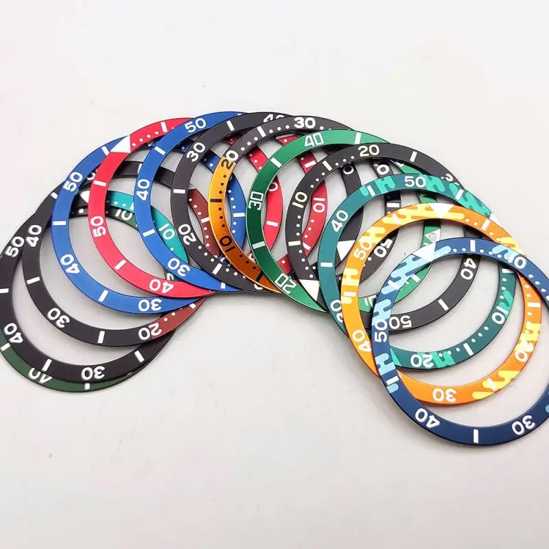 Mod 39MM*32MM  Abalone Turtle 6105 Flat Aluminum Ring Bezel Insert For SEIKO Movement Diving Watch