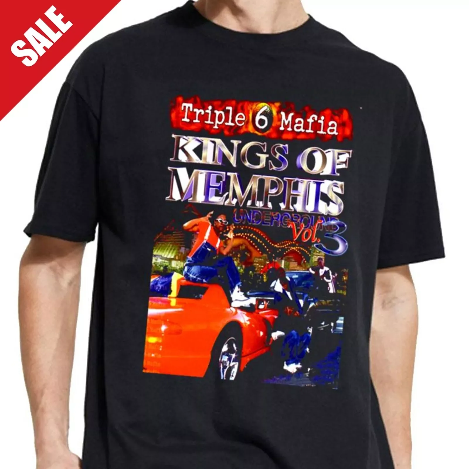 New Three 6 Mafia shirt Black Men S-5XL Tee 1HN7194