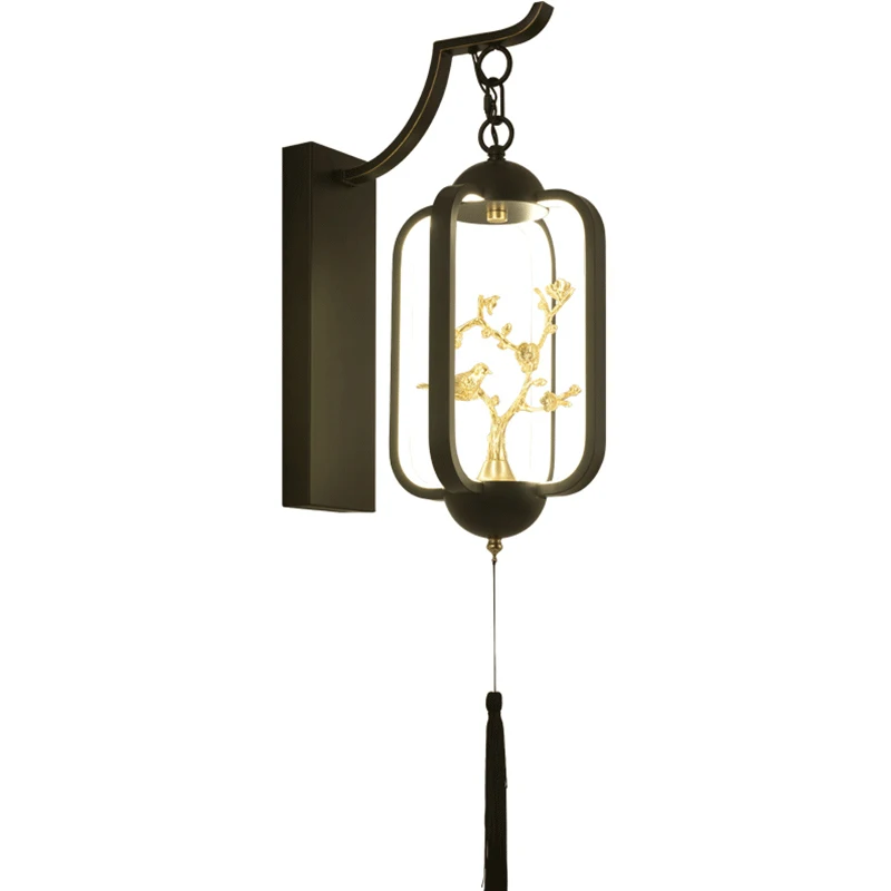 

Новый китайский настенный светильник для прохода в китайском стиле с цветком сливы птица гостиная коридор искусство декоративная лампа