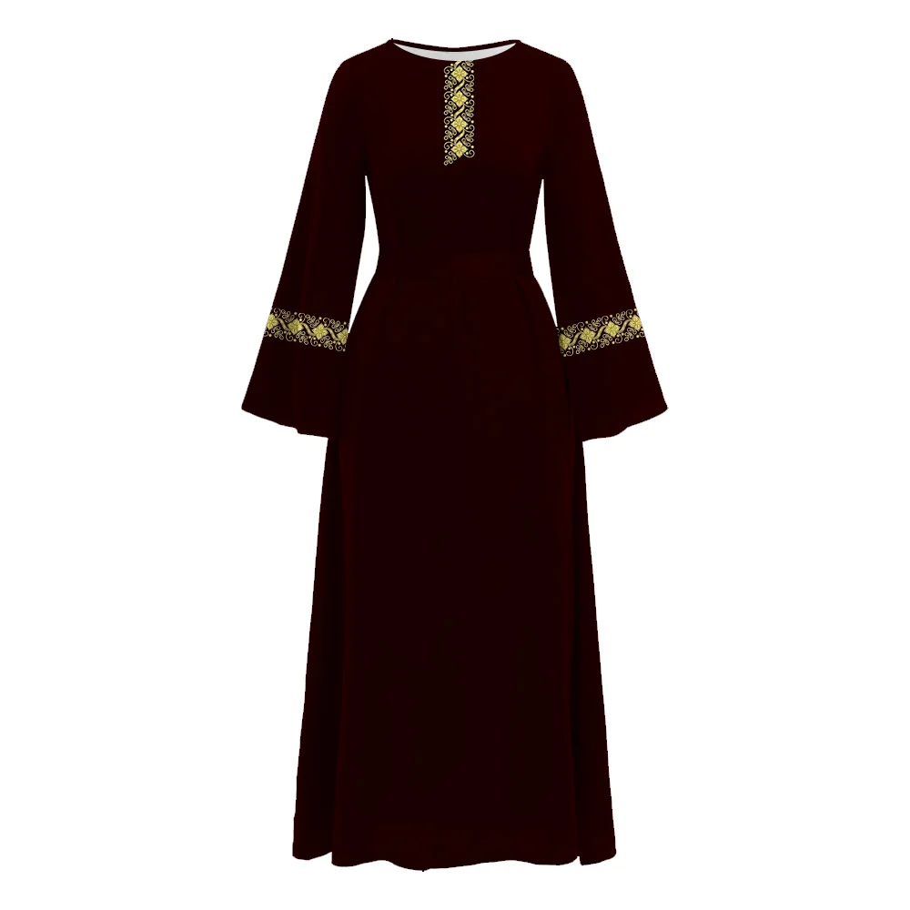 Elegance Ramadan Femme Abayas 3XL Muslim Islam Clothing Round Neck Abaya Detachable Belt Dubai Turkey Luxury Demure Casual Abaya