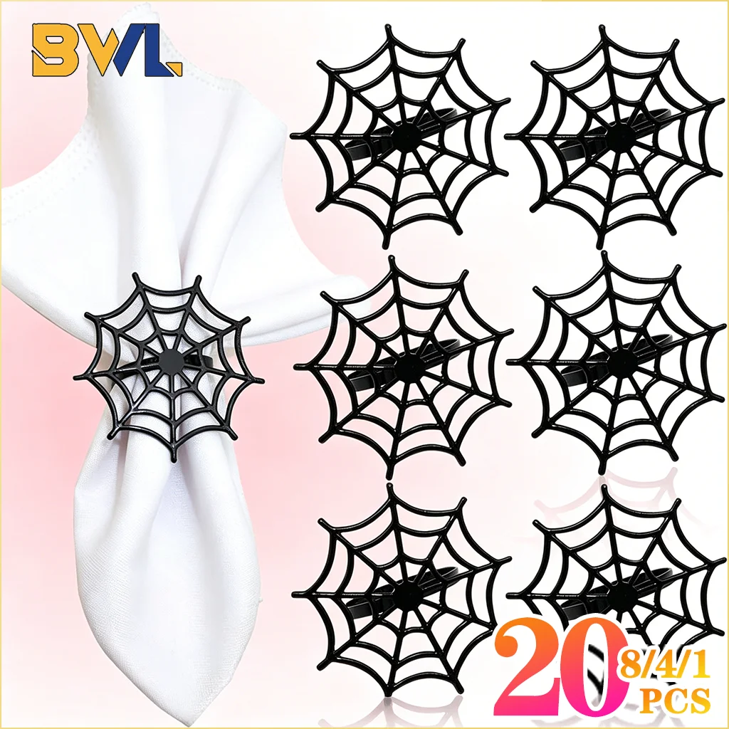 1-20PCS Creepy Spiderweb Napkin Holder Halloween Ghost Night Table Decoration for Banquet Home Hotel Festival Party Supply