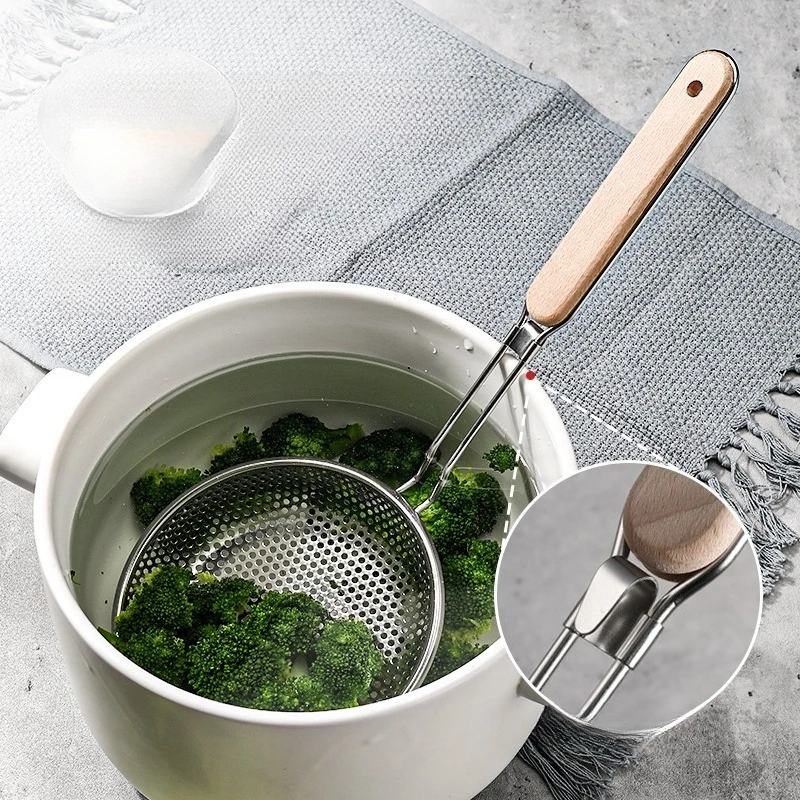 

1PC Long Handled Thickened Household Kitchen Specific Filter Spoon with Mesh, Kitchen Deep Frying Filter, Drain Spoon