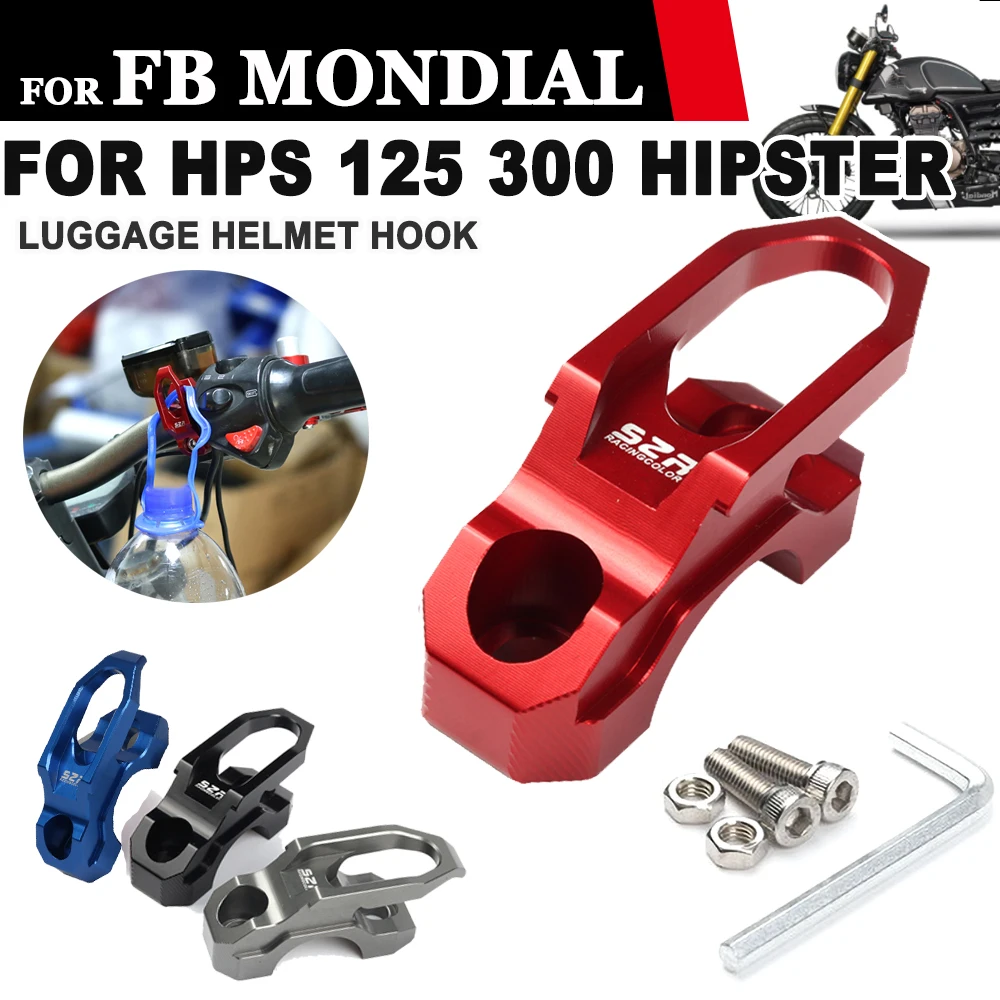 For FB Mondial HPS 125 HPS 300 Hipster HPS125 HPS300 2022 2023 Motorcycle Accessories Helmet Wall Hook Holder Luggage Bag Hanger