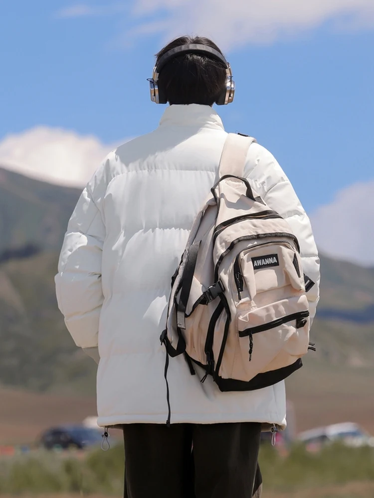 Bla الوقوف طوق أسفل القطن Jaet للمراهقين ثي الدافئة فضفاضة الشباب Faion Urban Sle طويل Sve سستة إغلاق C... #5