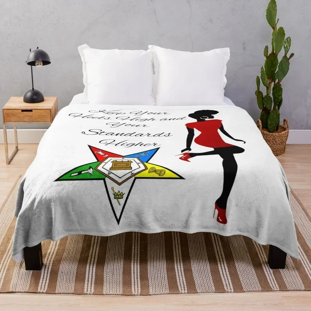 

OES Keep Your Head High Order Of The Eastern Star Logo Sistar Freemason Throw Blanket sofa bed wednesday Camping Blankets