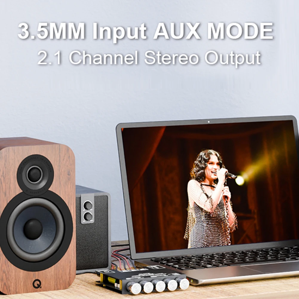 2.1 Channel Bluetooth-Compatible Audio Power Amplifier Module 50Wx2+100W Amplifier Board Power Amplifier Module for DIY Speakers