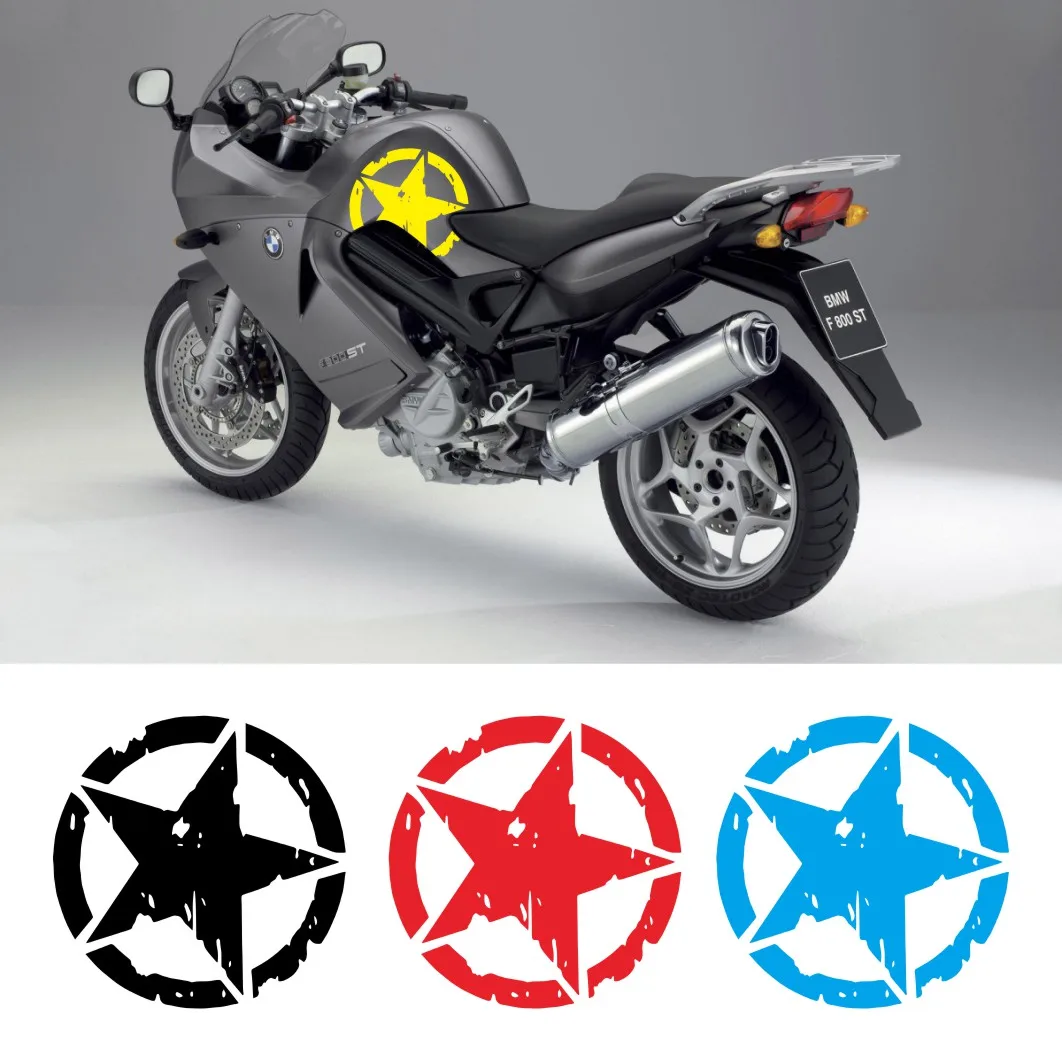 Autocollant en vinyle étoile d\'écrasement à cinq branches pour moto, décalcomanie pour casque de moteur, autocollants décoratifs