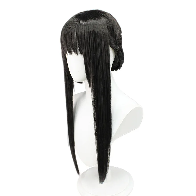

Anime Spy Family cosplay wigs Yor Forger cos wigs long black Synthetic Hair Heat Resistant Synthetic Hair Rose net