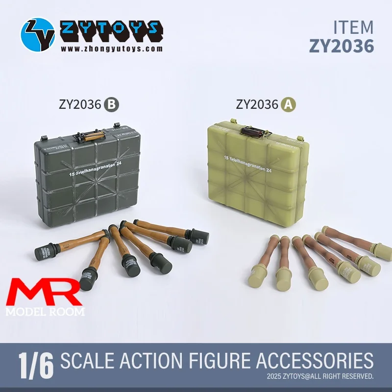 

ZYTOYS ZY2036 масштаб 1/6, немецкая граната, коробка для хранения, модель игрушки, 8x6,2 см, пластиковые аксессуары для солдатской сцены, реквизит, модель игрушки