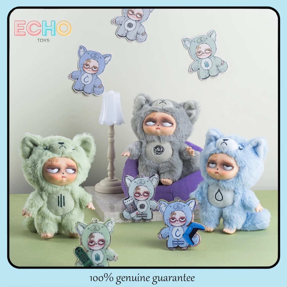 حار جديد Sleepless Grumpipi سلسلة صندوق أعمى الفينيل أفخم قلادة Kawaii صندوق غامض أنيمي الشكل الديكور جمع طفل هدية